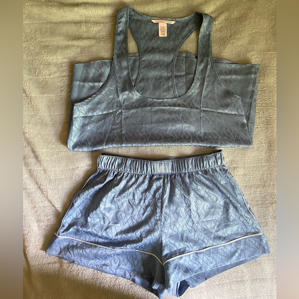 Victoria’s Secret Blue Satin Pajama Set